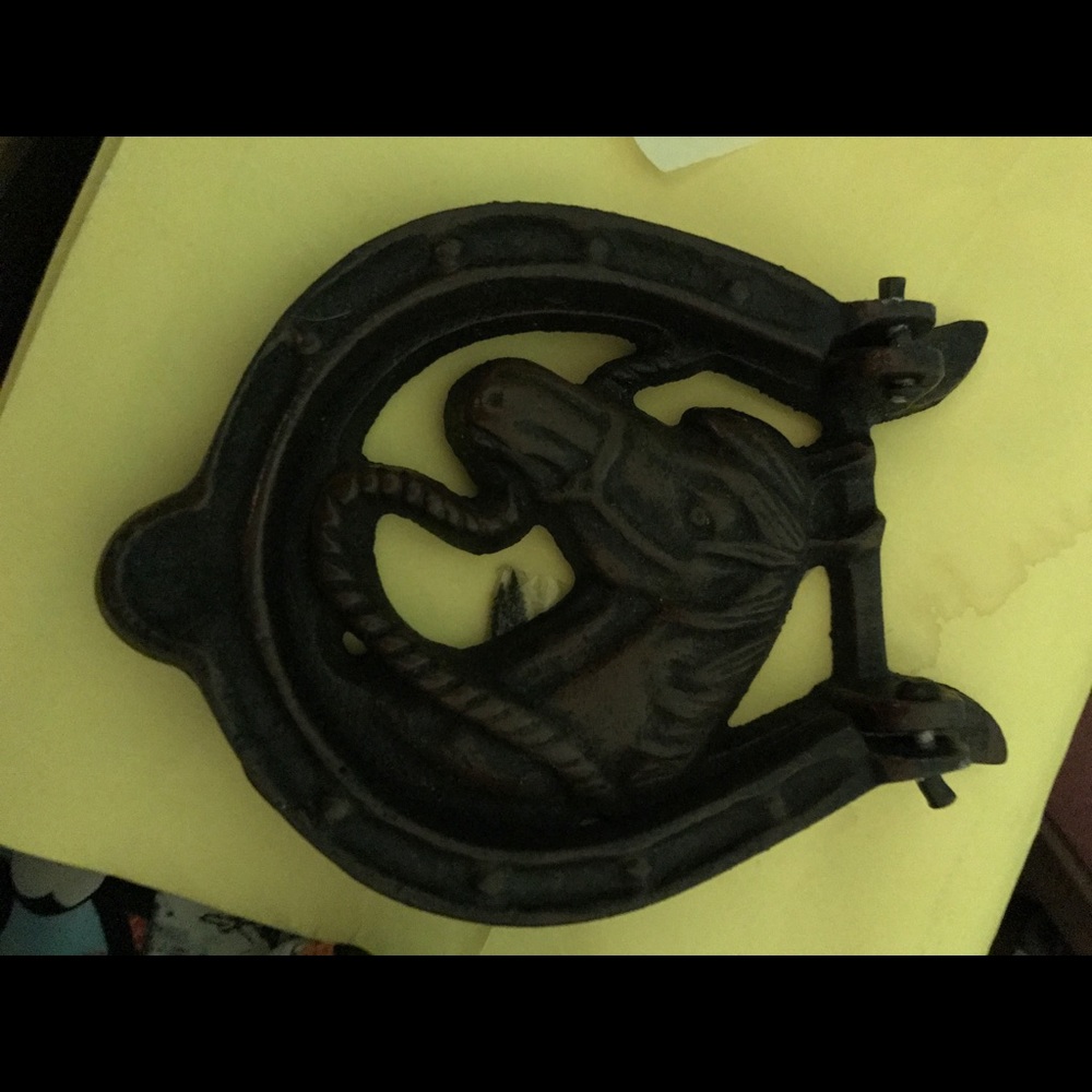 Brand New Wrought Iron Horse Door knocker.